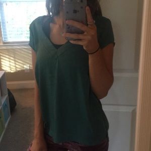 H&M satin emerald tee